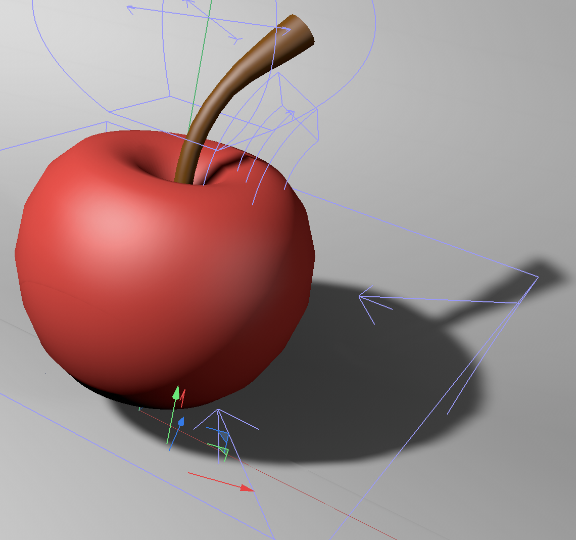 In the end I ended up building the apple using mostly the bulge and bend tools to make it seem more cartoon-ish.