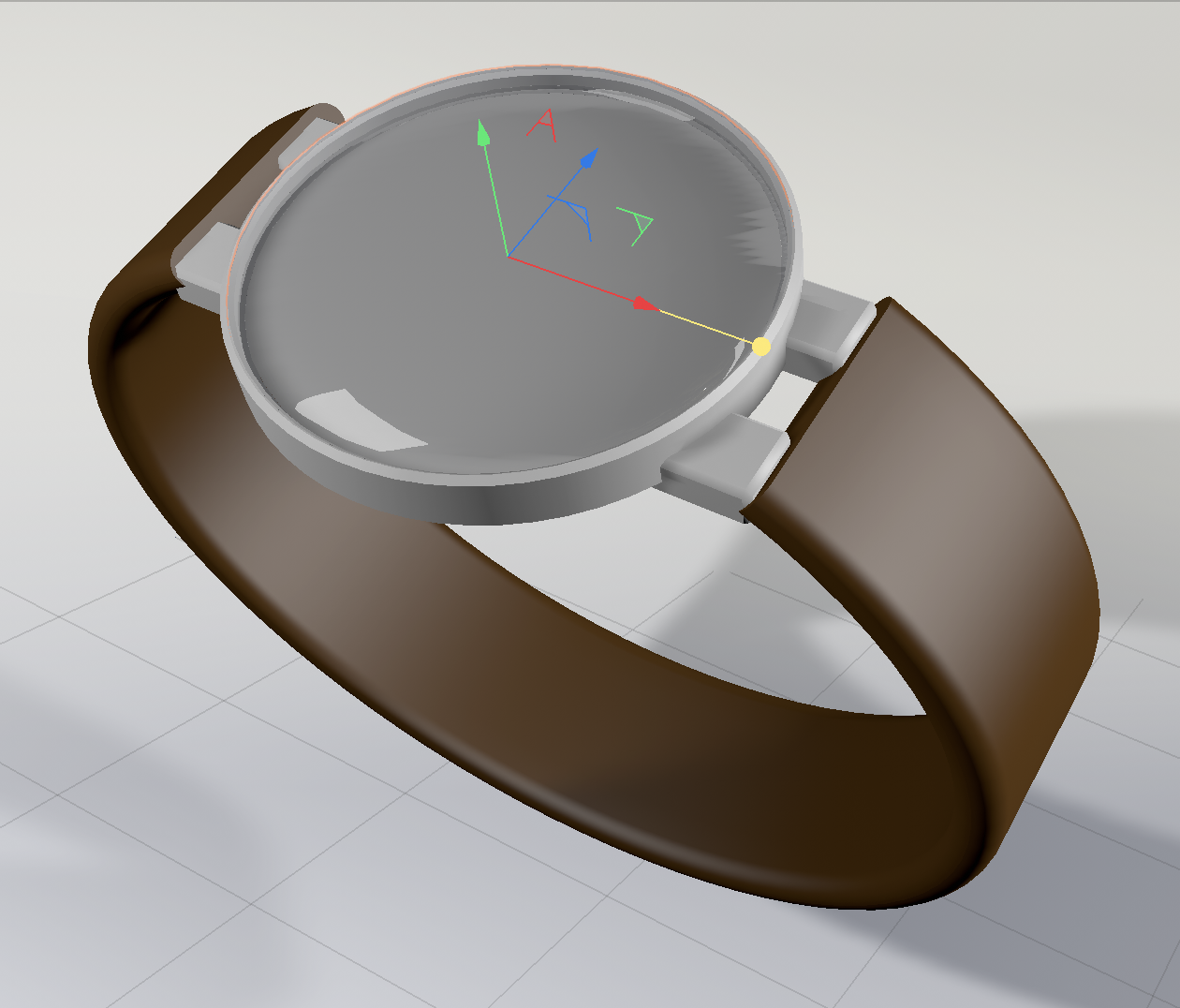 In the end using different materials in combination with the reflections of light made a difference in selling the watch's realizm.