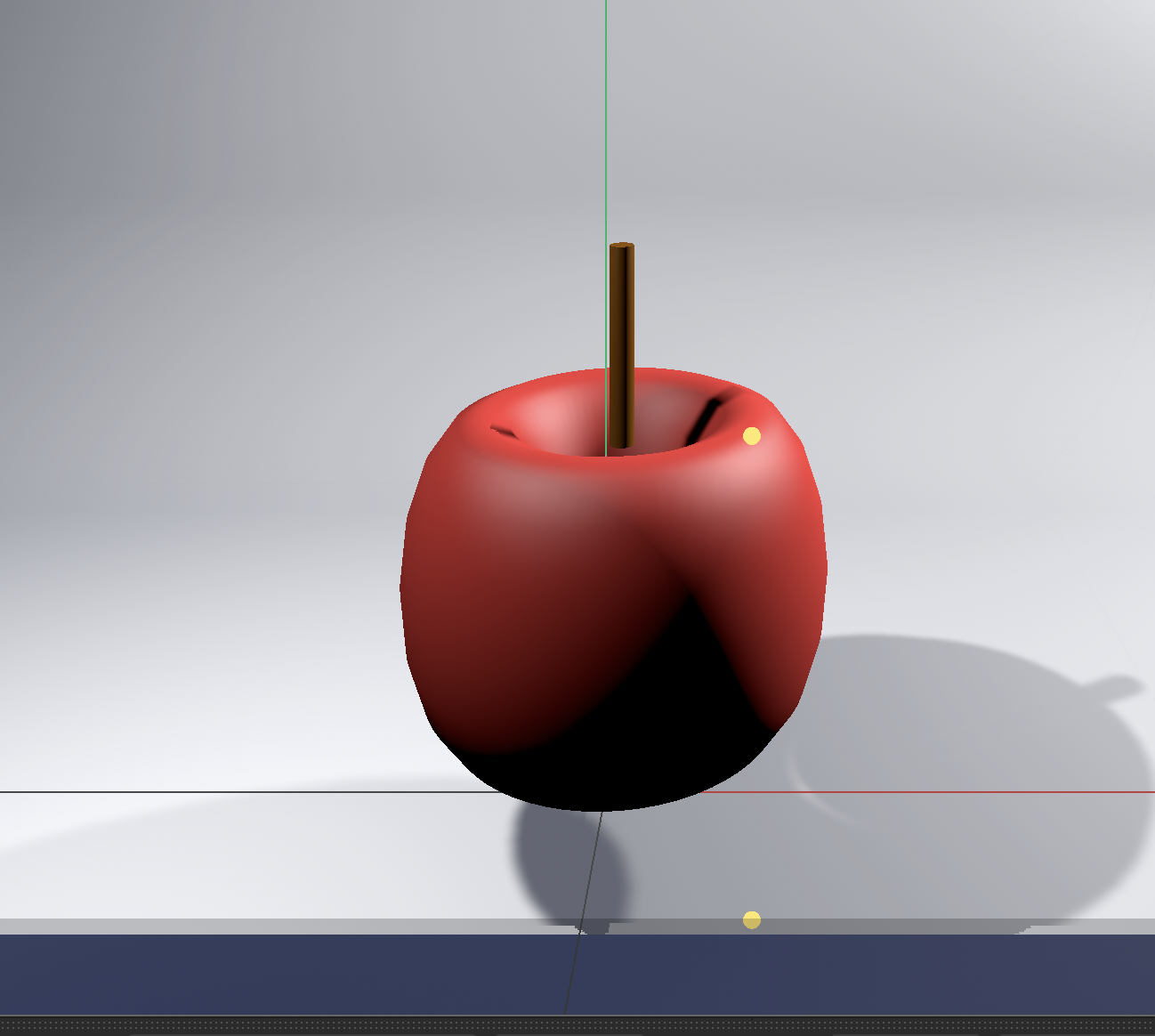 While building the body of the apple, I utilized visible space to make the illusion of completeness.