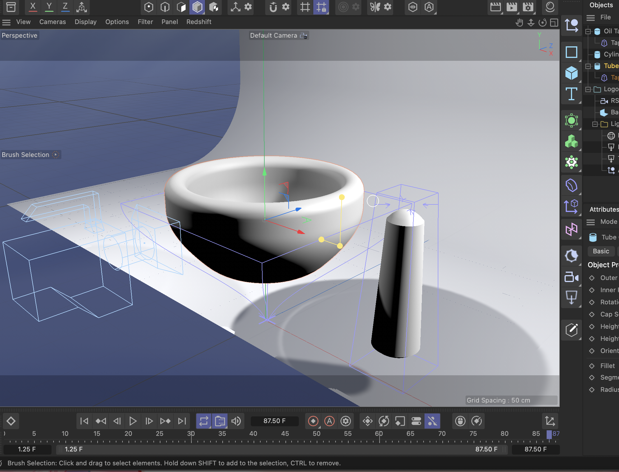 While working on the curvature of the bowl, I learned to use the taper function. it helped to smoothly bend the bowl inwards.