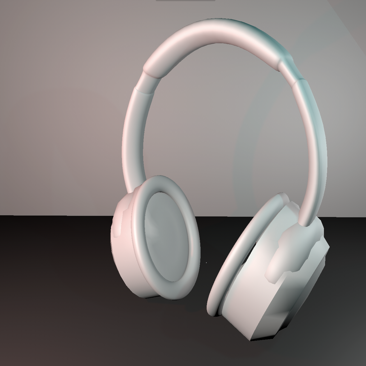 The end of the process resulted in a good recreation of the headphones, ready to be textured and finalized.