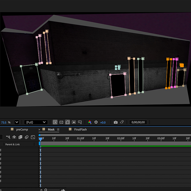Exploring projection mapping and how to implememnt it onto real-world spaces through Adobe After effects