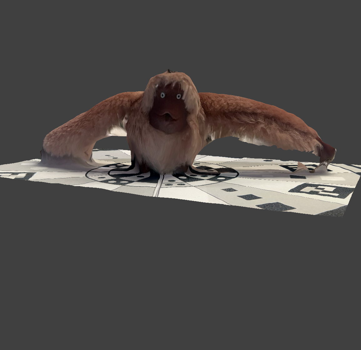 I tried to do a scan where his arms were lifted with plastic triangles but they seemed to merge him more with the target