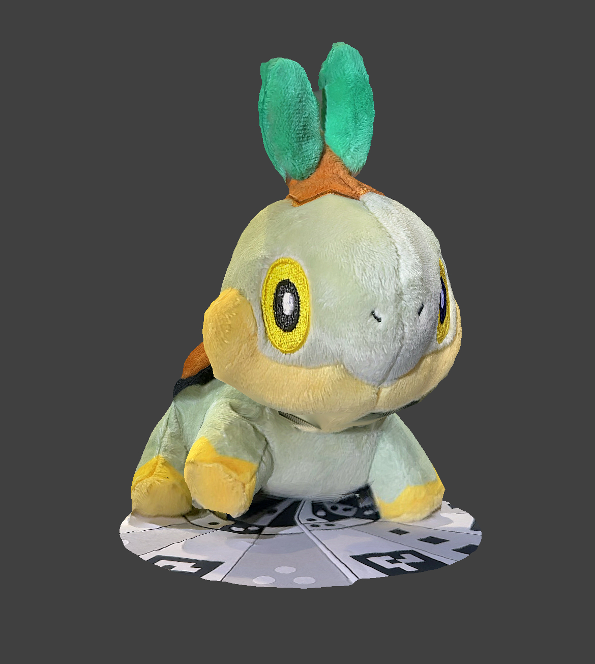 a few scans after that I got lucky with a complete scan that captured most of his features, but his stomach was molded into the target.